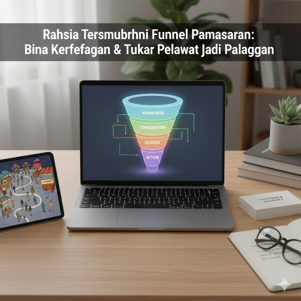 Rahsia Tersembunyi Funnel Pemasaran: Bina Kepercayaan & Tukar Pelawat Jadi Pelanggan Cover