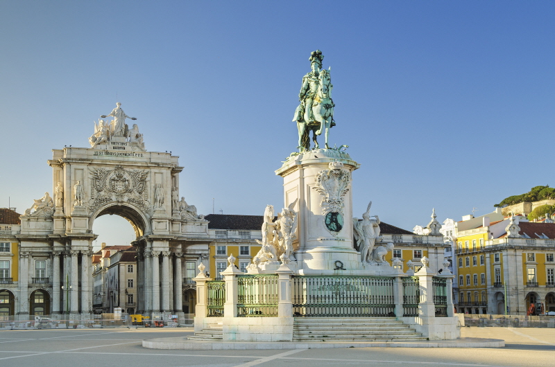 Praça do Comércio square in Lisbon Baixa district near Corpo Santo Hotel