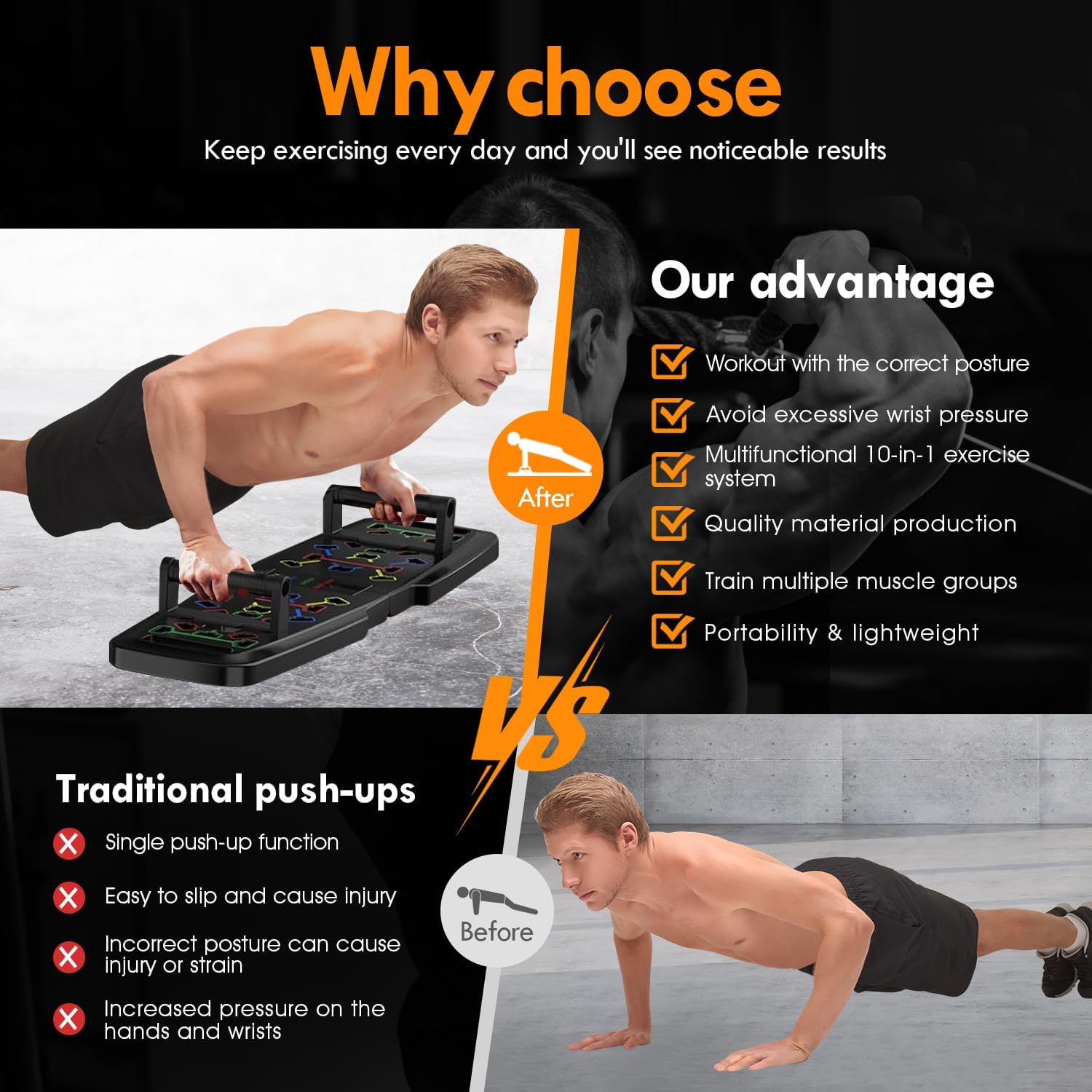 2) Color-Coded Push-Up Board: Train Smarter, Not Harder